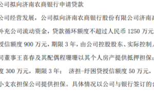 蓝川环保拟向银行申请不超过1250万贷款 董事王喜春及配偶程珊珊以其个人房产提供抵押担保（蓝川股份有限公司）